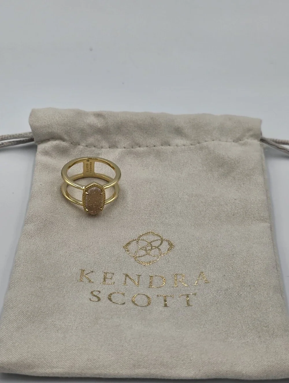 Kendra Scott Elyse Gold Iridescent‎ Drusy Size 10 New
